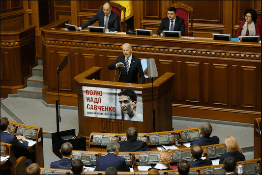 Photo: Joseph Biden in the Ukrainian parliament in 2015.