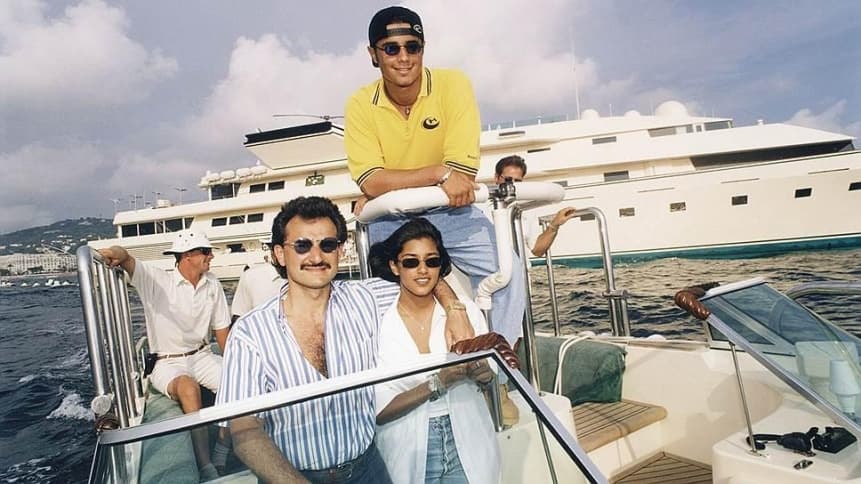 Photo: Prince al-Walid with son Khalid and daughter Reem