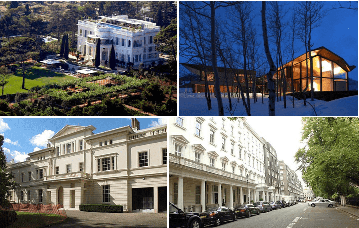 Photo: Cap d'Antibes mansions, Wildcat Ridge home, Kensington palace garden, Lowndes Square