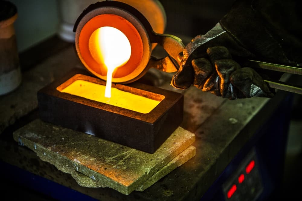 Figure 3. Gold casting at the Nordgold plant