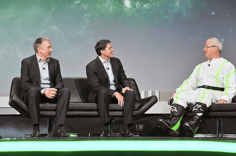 Figure 6. With VMware President Karl Eschenbach (center) and VeeamON conference host Richard Double in Las Vegas, 2015. Source: Kommersant