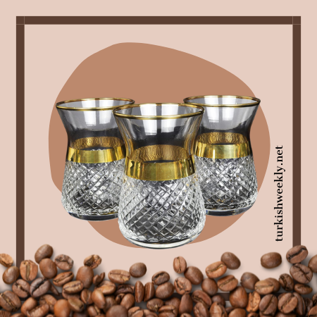Vissmarta Vintage Turkish Tea Glasses Cups and Saucers Set of 6